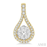 1/2 Ctw Lovebright Round Cut Diamond Earrings in 14K Yellow and White Gold